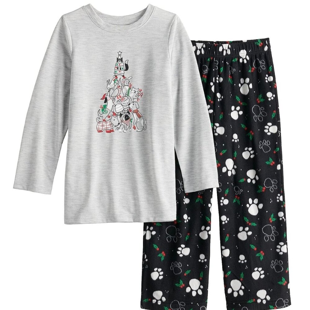 Jammies for your Families Christmas Pajamas Set "Pet Christmas" PJs Size 4 Boys